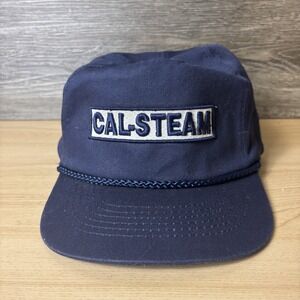 VINTAGE Cal Steam Hat Cap Snap Back Blue Patch Embroidered Kohler Mens 80s